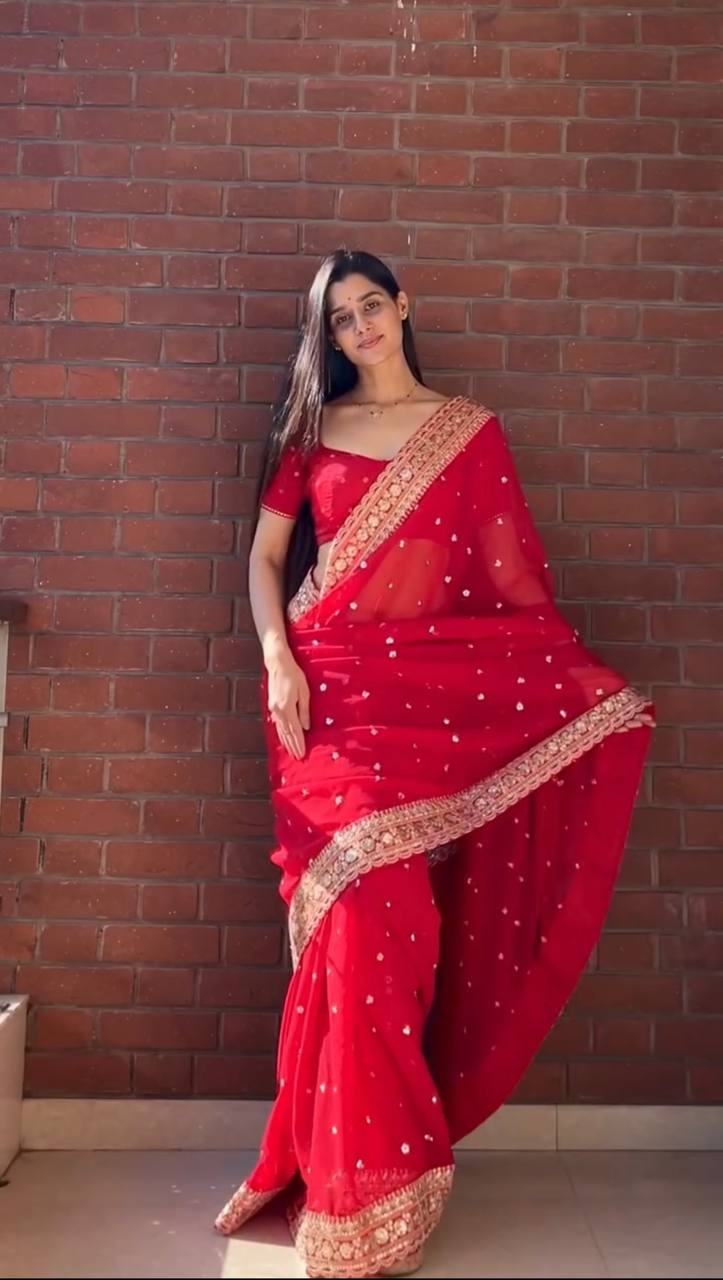 Red Designer Bridal Saree
