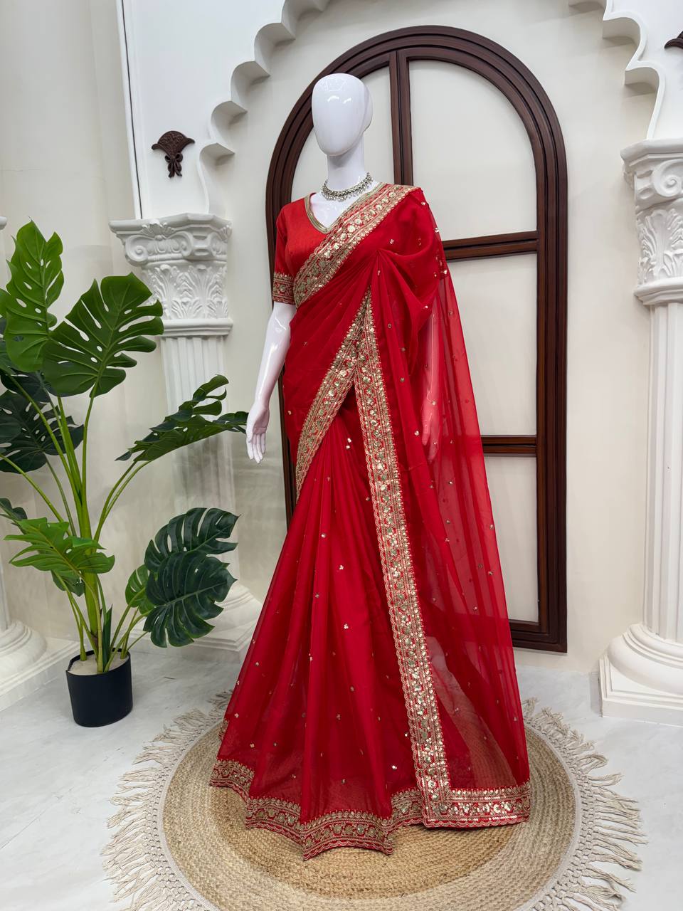 Red Designer Bridal Saree