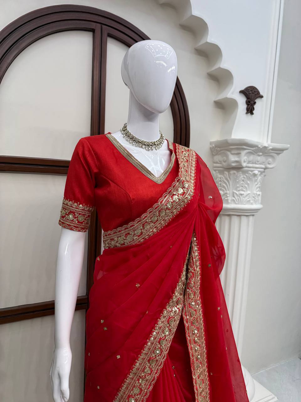 Red Designer Bridal Saree