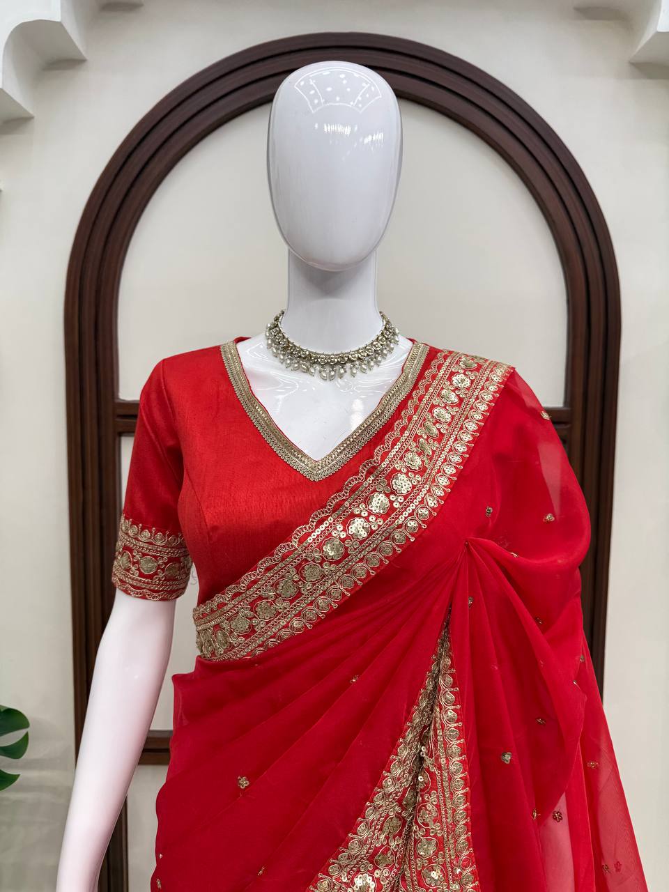 Red Designer Bridal Saree