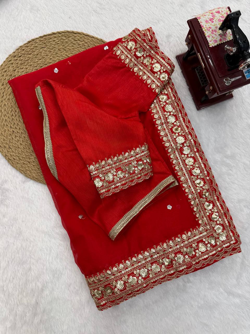 Red Designer Bridal Saree