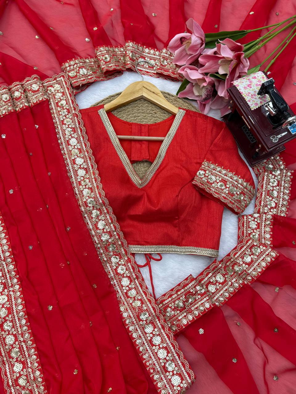 Red Designer Bridal Saree