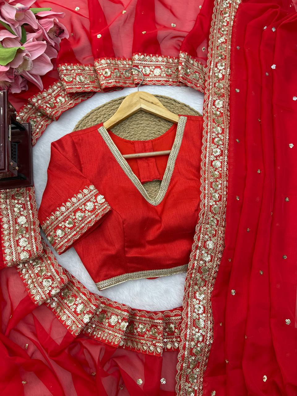Red Designer Bridal Saree