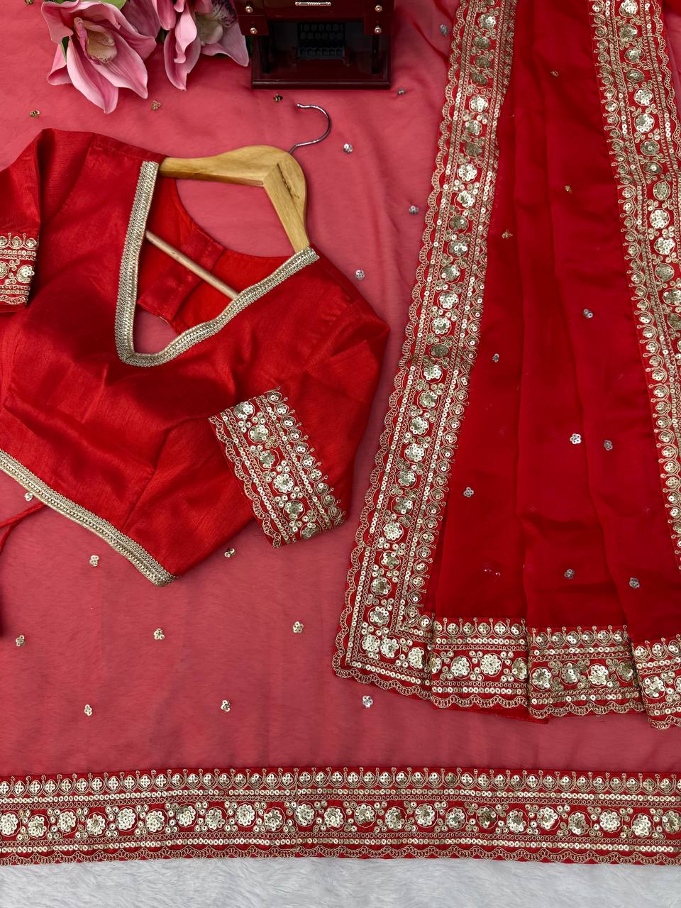 Red Designer Bridal Saree
