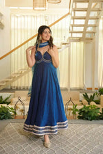 Gown with Pent & Dupatta Set – Padded Gown with Heavy Fancy Lace | 