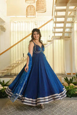 Gown with Pent & Dupatta Set – Padded Gown with Heavy Fancy Lace | 