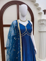 Gown with Pent & Dupatta Set – Padded Gown with Heavy Fancy Lace | 