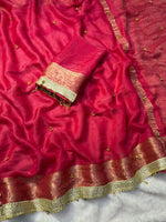 VIRAL- 2Fancy Chiffon Saree Ghungroo Hand Work Moti Lace with Blouse