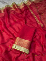 VIRAL- 2Fancy Chiffon Saree Ghungroo Hand Work Moti Lace with Blouse