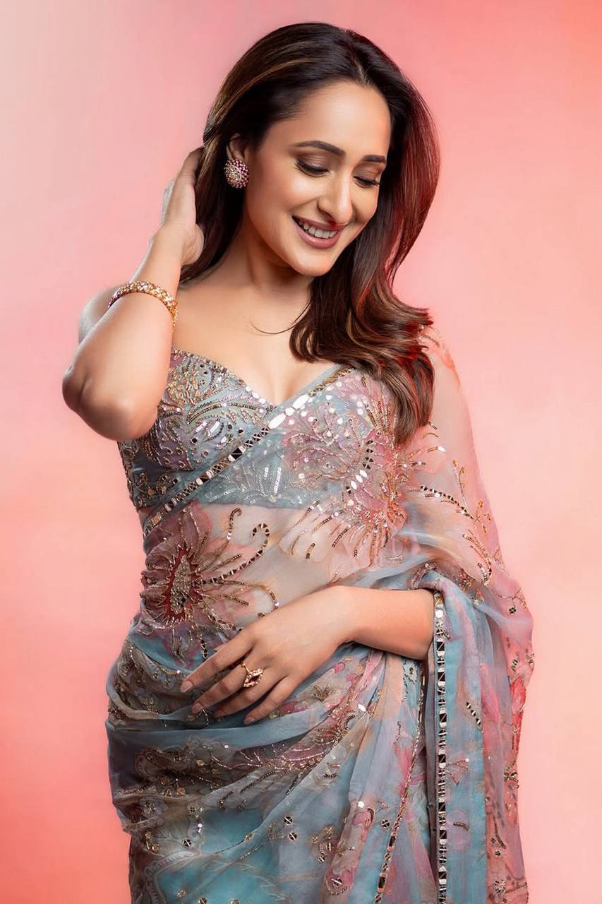 Digital Print and Real Mirror, Sequence Figure Work Saree