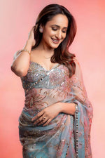 Digital Print and Real Mirror, Sequence Figure Work Saree