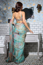Digital Print and Real Mirror, Sequence Figure Work Saree