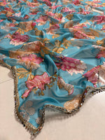 Digital Print and Real Mirror, Sequence Figure Work Saree