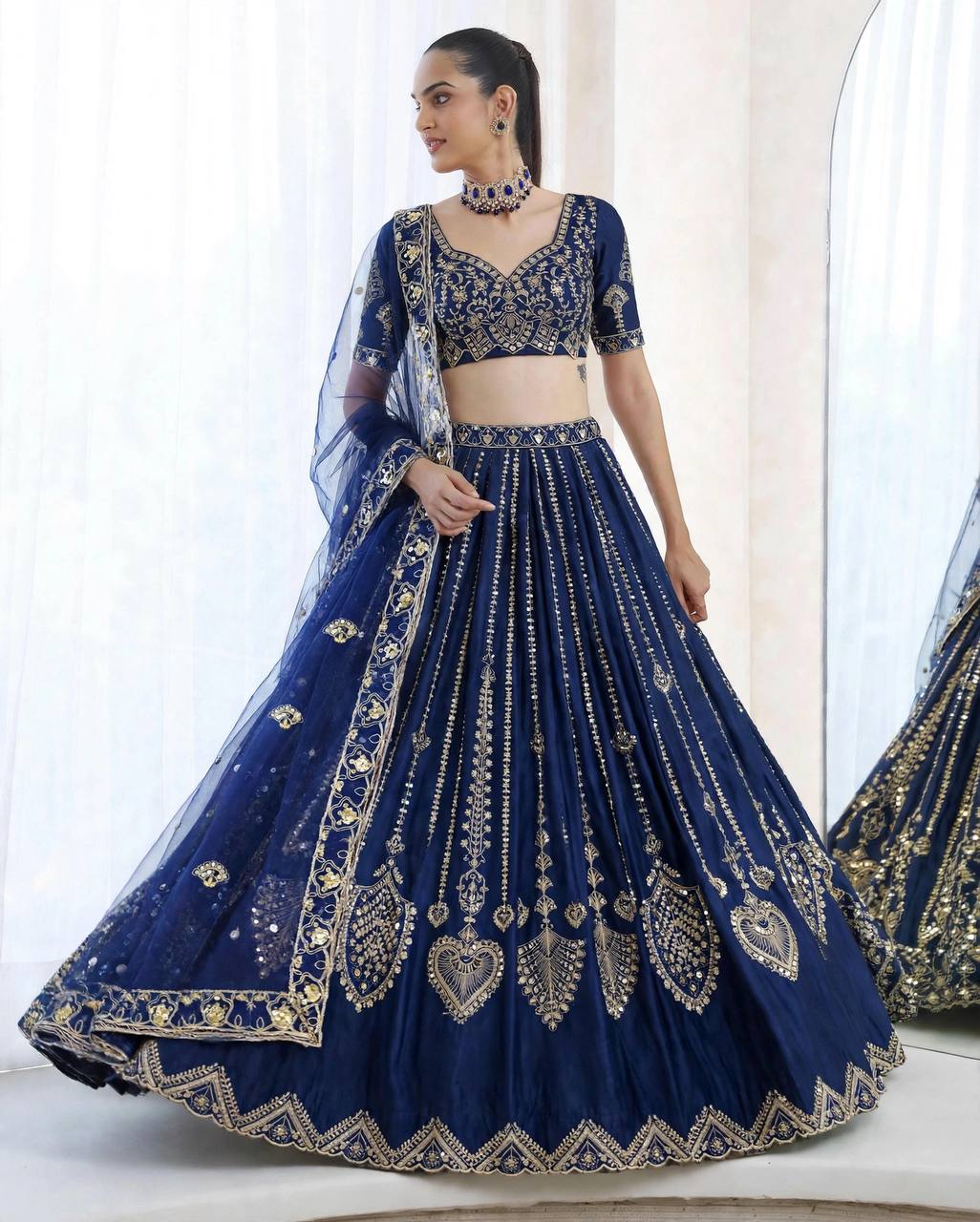 Premium Designer Blue Bridal Wedding lehenga