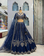 Premium Designer Blue Bridal Wedding lehenga
