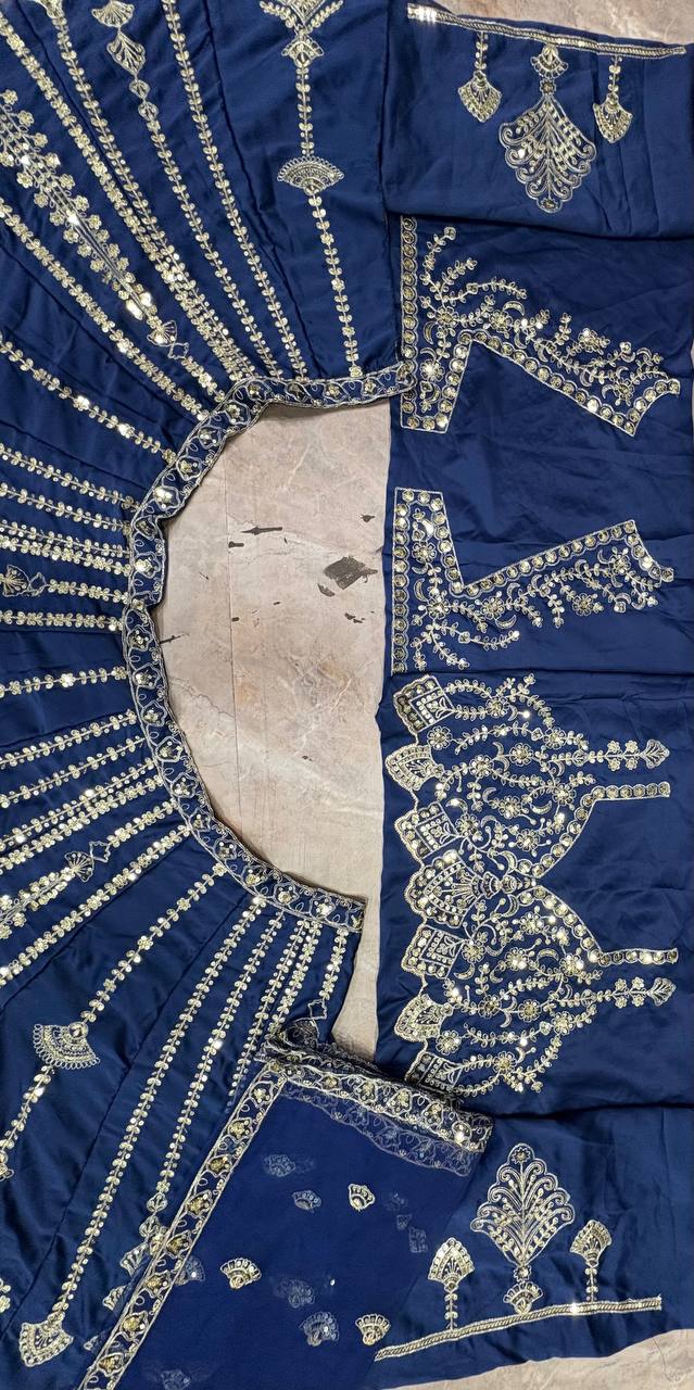 Premium Designer Blue Bridal Wedding lehenga