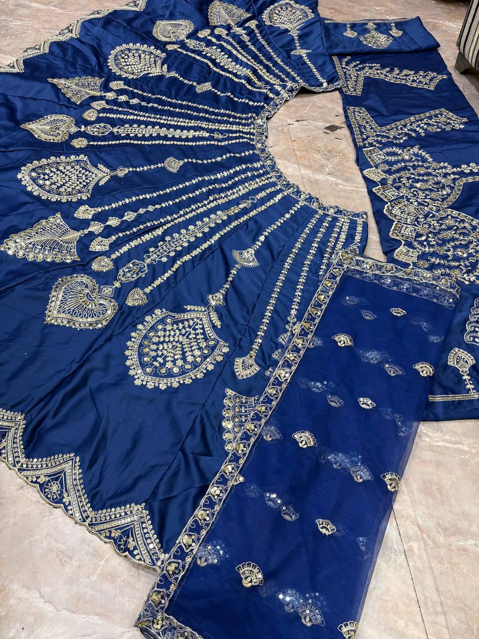 Premium Designer Blue Bridal Wedding lehenga