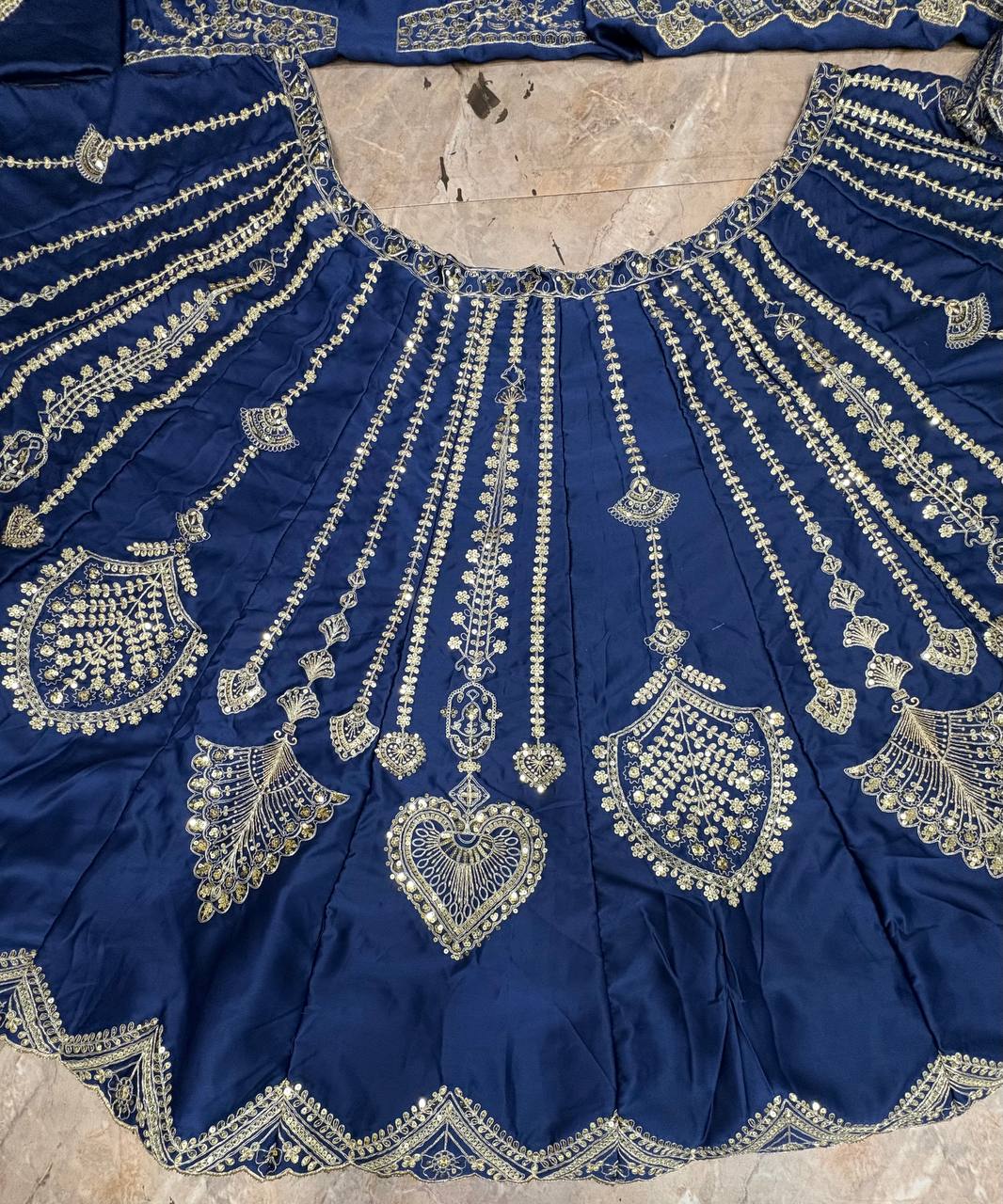 Premium Designer Blue Bridal Wedding lehenga