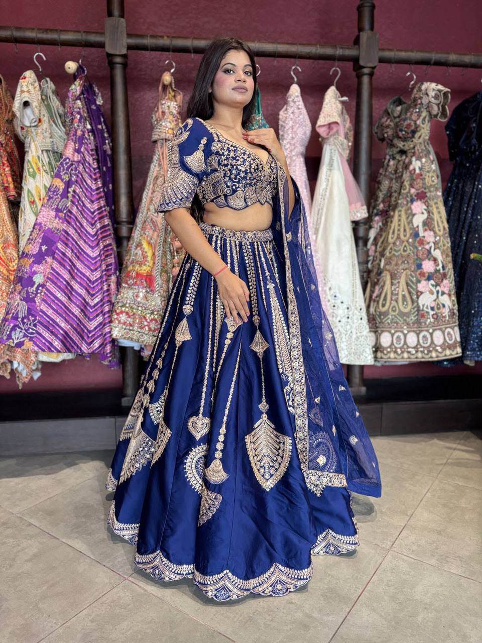 Premium Designer Blue Bridal Wedding lehenga
