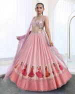 Navratri SpecialPremium Star Georgette Lehenga with Digital Print & Real Mirror Work