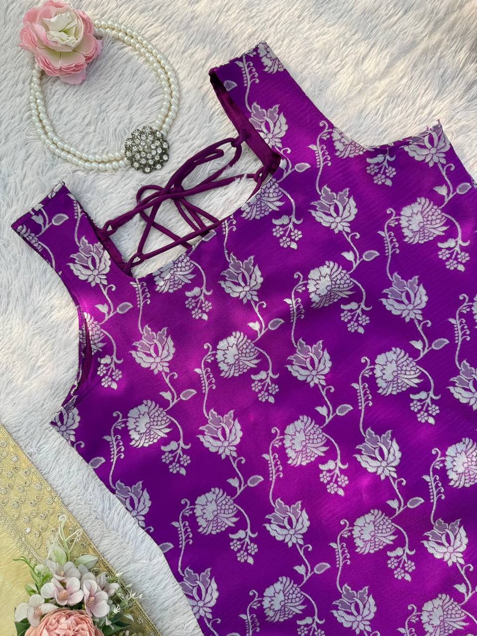 Purple Embroidered Kurti Sharara Suit Set with Dupatta for Women Wedding Wear