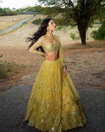 Designer Yellow Lehenga Choli Sequence Work Full Sleeve Blouse Wedding