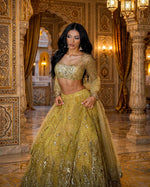 Designer Yellow Lehenga Choli Sequence Work Full Sleeve Blouse Wedding