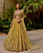 Designer Yellow Lehenga Choli Sequence Work Full Sleeve Blouse Wedding