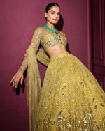 Designer Yellow Lehenga Choli Sequence Work Full Sleeve Blouse Wedding