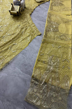Designer Yellow Lehenga Choli Sequence Work Full Sleeve Blouse Wedding
