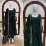 Faux Georgette Anarkali Gown with Pant Dupatta Thread Sequence Work Party Wear
