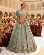 Tabby Silk Lehenga Choli Beads Cut Dana Sequins Work Semi Stitched with Dupatta