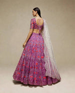 Purple Butterfly Net Lehenga Choli with Dupatta | Sequins Embroidery Semi-Stitched Party Wear