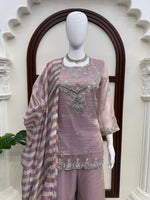 Salsa Silk Top Sharara Dupatta Set Thread Sequence Work Fully Stitched Women