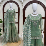 Salsa Silk Top Sharara Dupatta Set Thread Sequence Work Fully Stitched Women