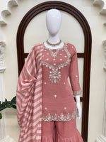 Salsa Silk Top Sharara Dupatta Set Thread Sequence Work Fully Stitched Women