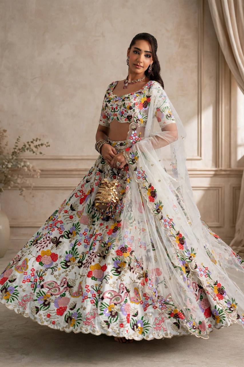 Premium Masti Silk Embroidered Flared Lehenga Choli Set