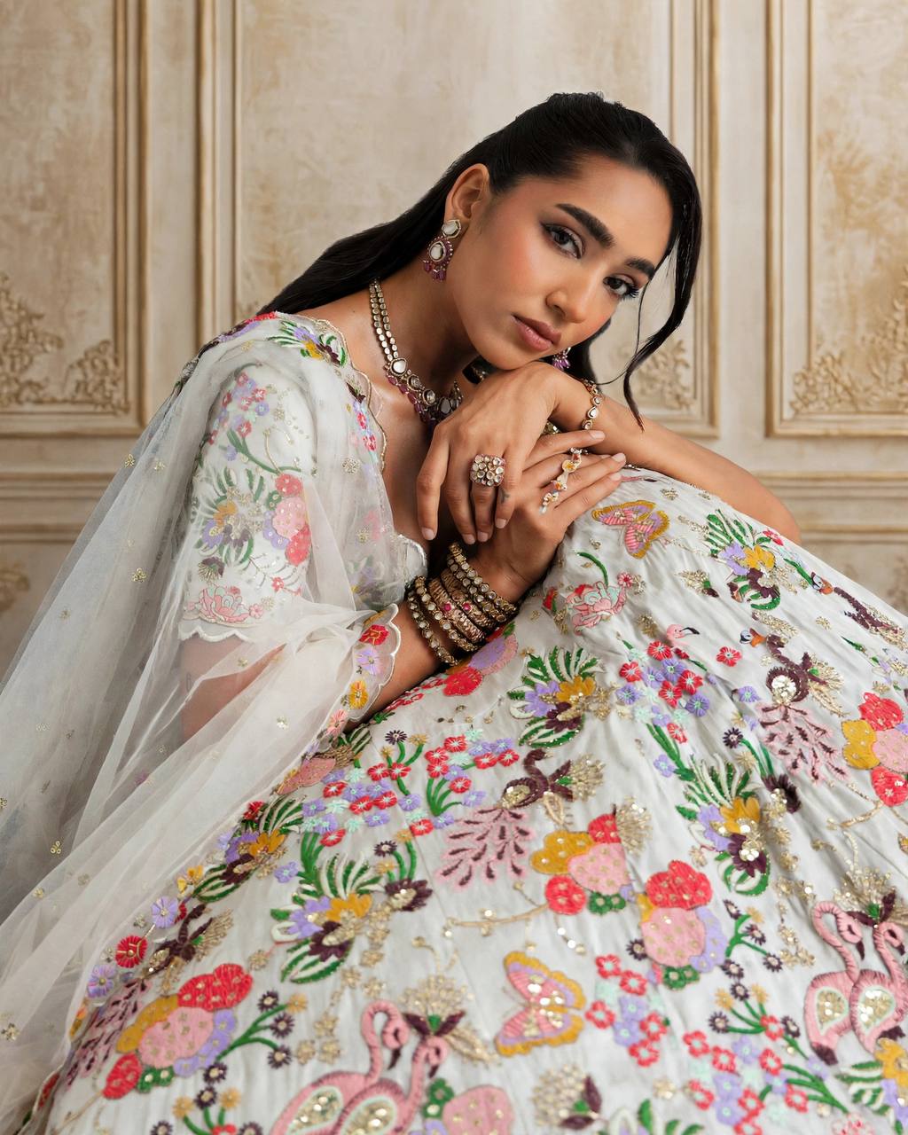 Premium Masti Silk Embroidered Flared Lehenga Choli Set
