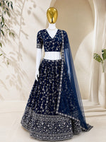 Georgette Embroidered Lehenga Choli with Net Dupatta Set