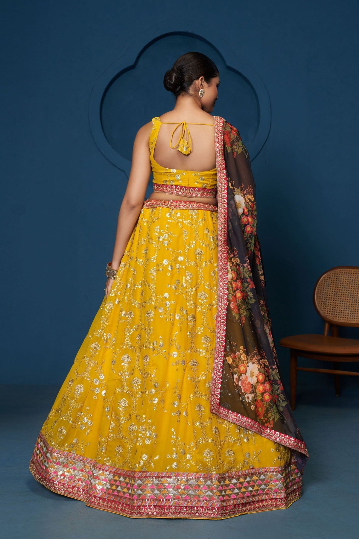 Georgette Embroidered Lehenga Choli with Dupatta Set