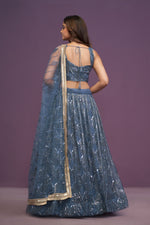 Net Real Mirror Work Lehenga Choli with Dupatta Set