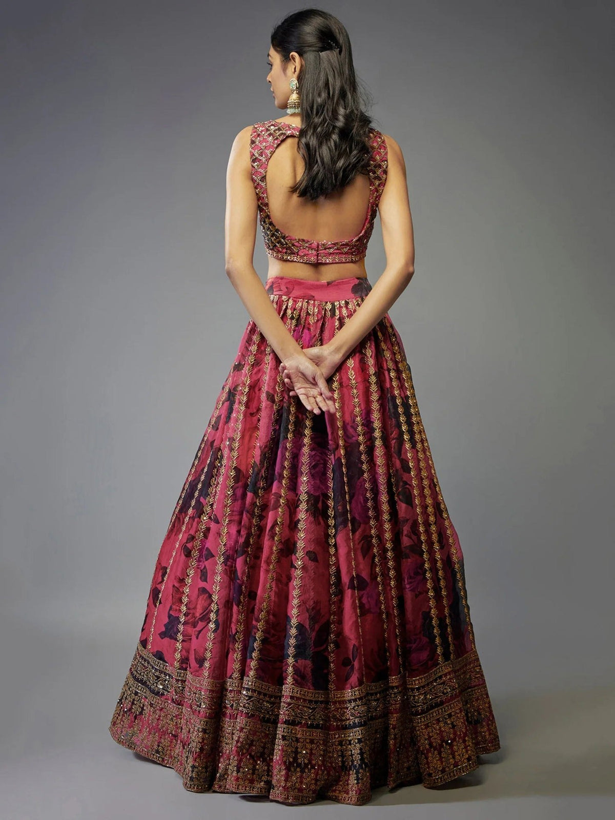 Organza Embroidered Lehenga Choli with Dupatta Set
