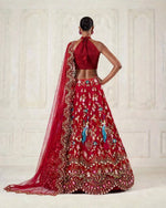 Red wedding lehenga choli full length view | joshindia.com