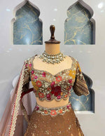Designer olive green wedding lehenga choli online at joshindia.com
