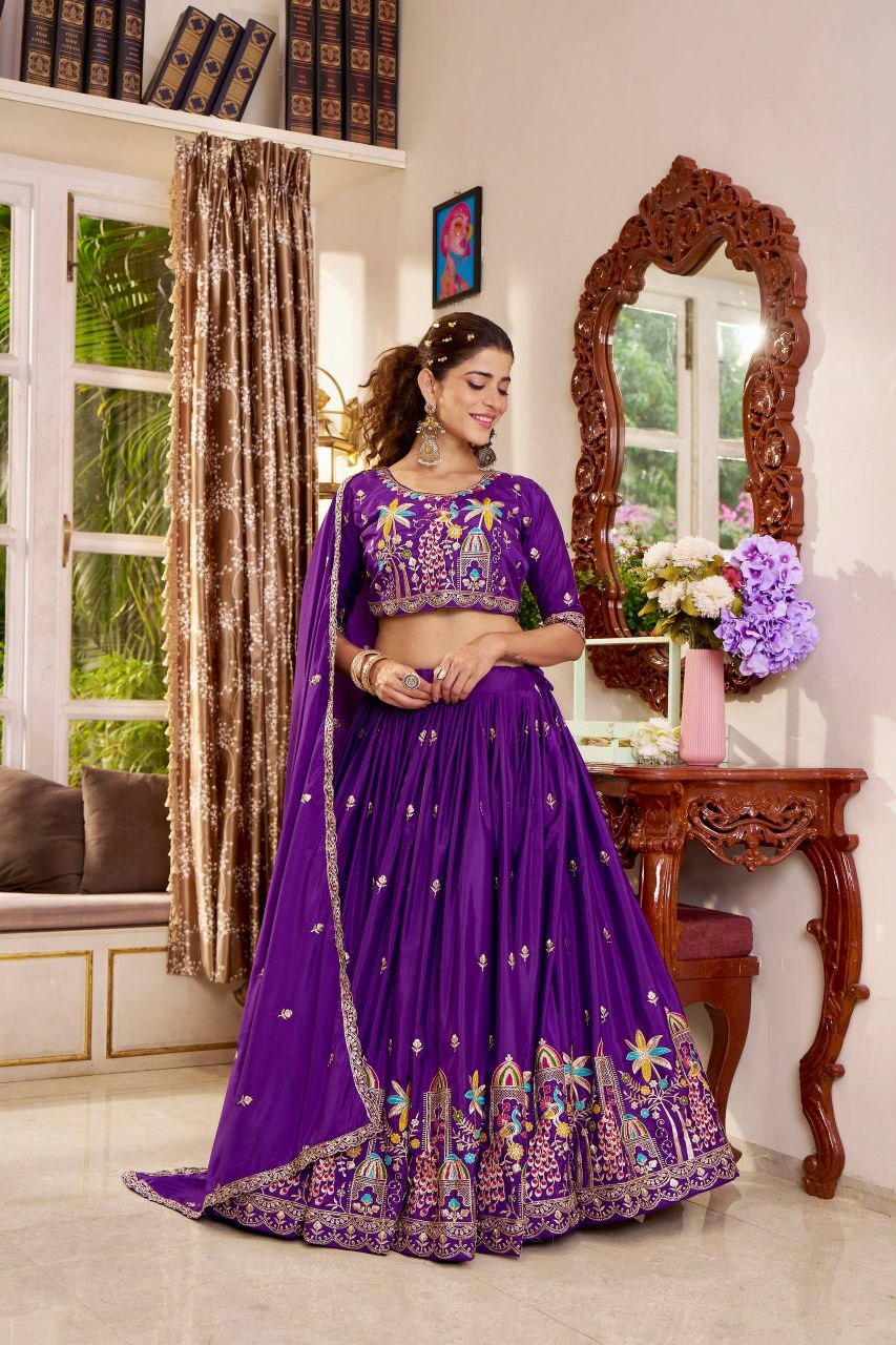 Purple Color Heavy Designer Lehenga Choli Buy Online
