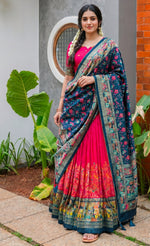 Beautiful Red Color Tusser Silk Lehenga Choli
