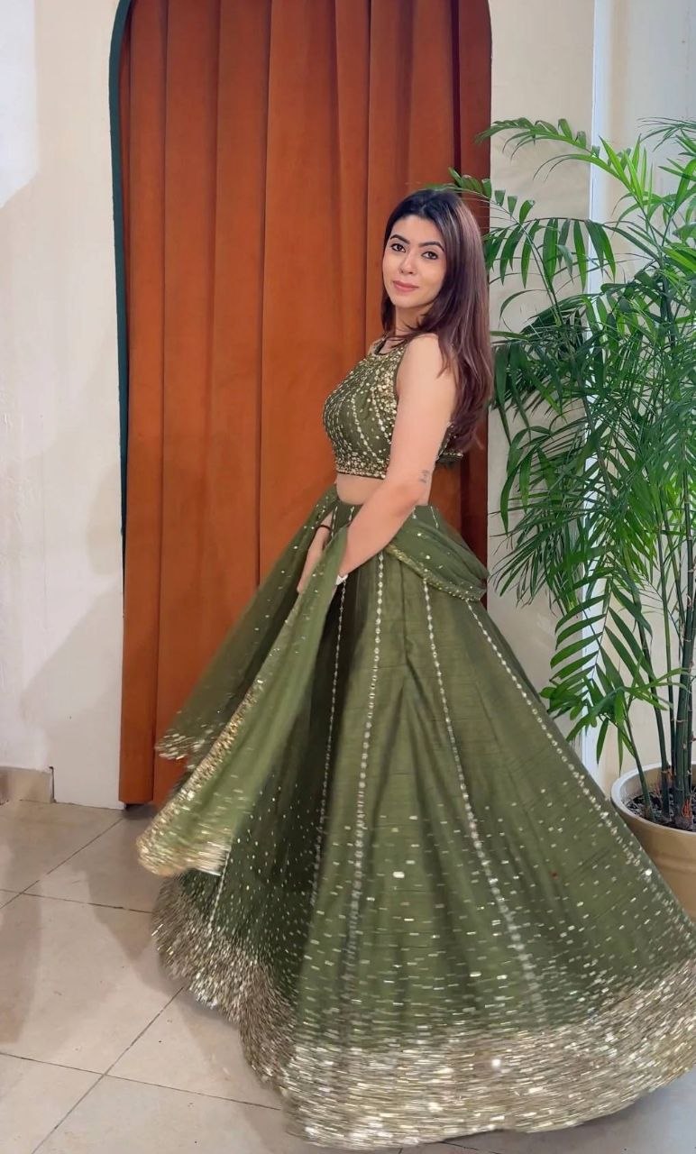 Trending Green Color Lehenga Choli For Wedding