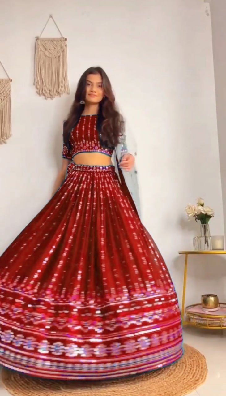 Buy Trendy Red Lehenga Choli Online in India - Joshindia