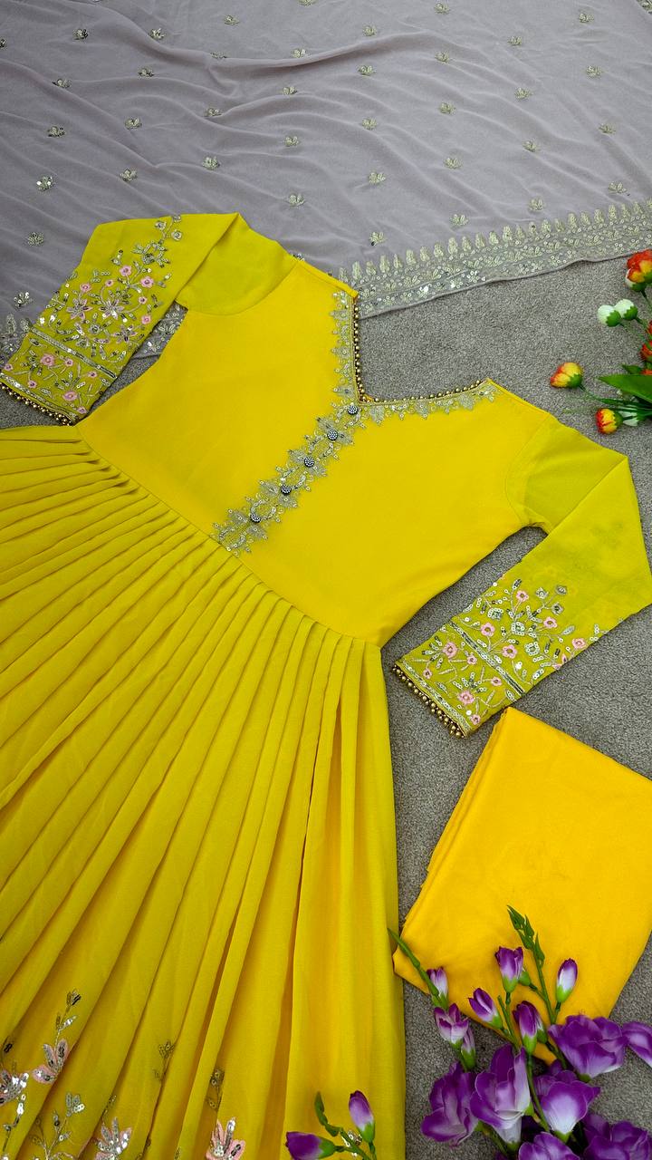 Buy Trendy Yellow Gown Online in India - Joshindia