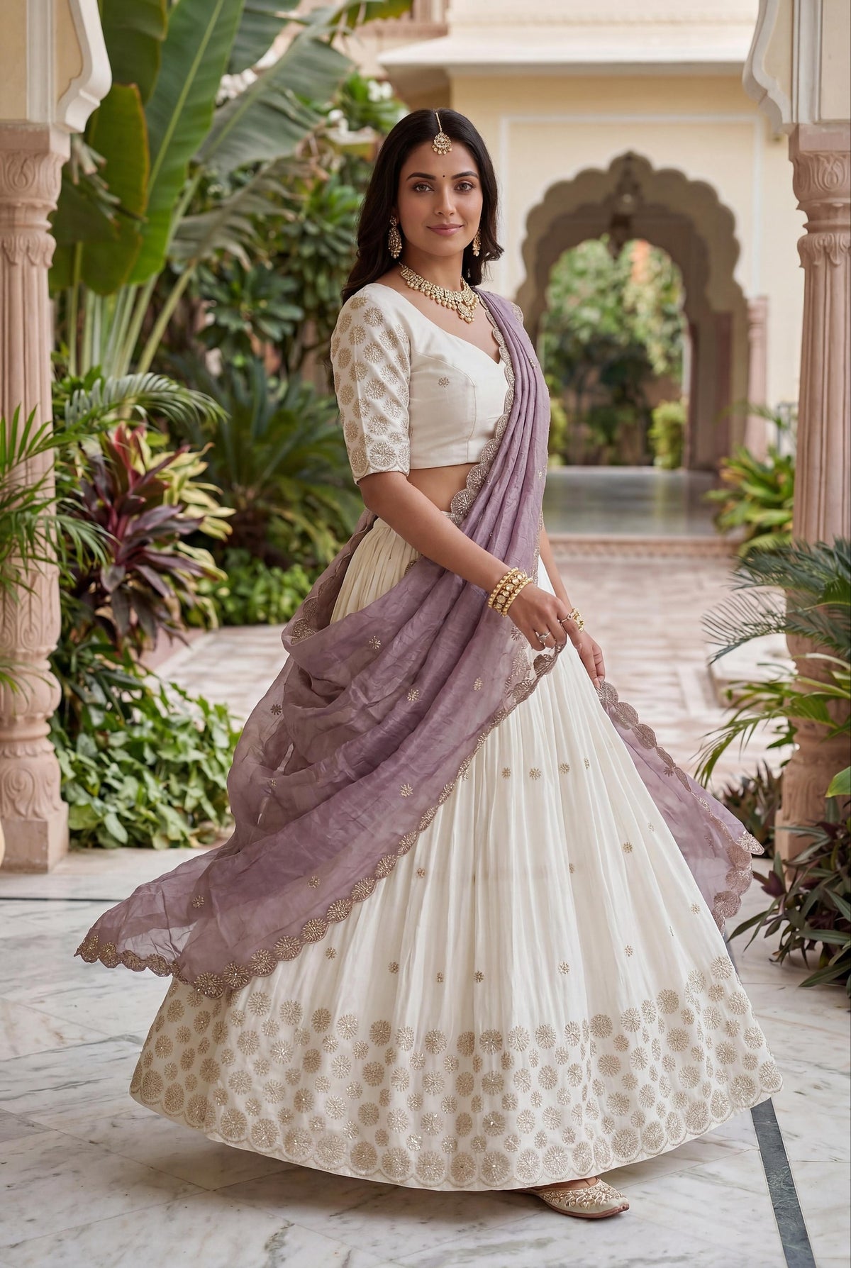Designer Chinon Lehenga Choli with Embroidery